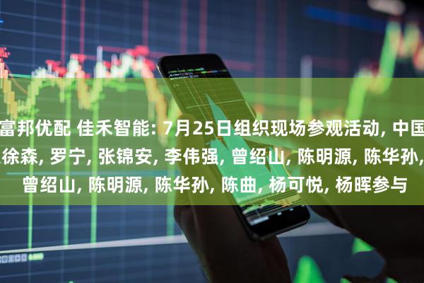 富邦优配 佳禾智能: 7月25日组织现场参观活动, 中国银河证券、郑润希, 王徐森, 罗宁, 张锦安, 李伟强, 曾绍山, 陈明源, 陈华孙, 陈曲, 杨可悦, 杨晖参与